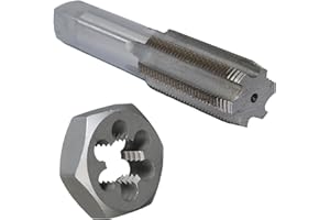 Drill America 1-1/4"-7 UNC Tap and Die Kit, HSS Plug Tap and Carbon Hex Die, POUT Series