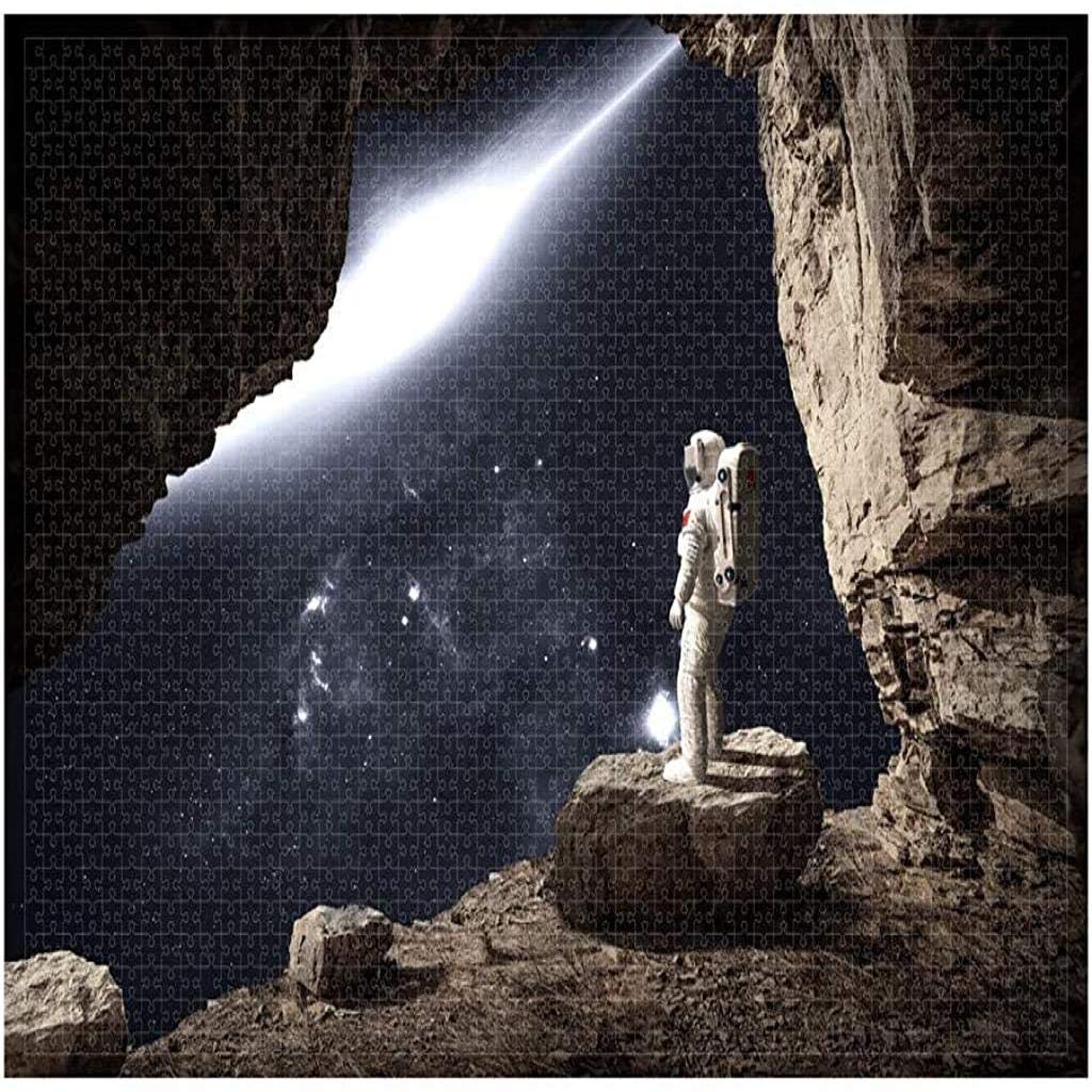 Jigsaw Puzzle 1000 Pieces for Adults and Child,Space Astronaut Pattern Puzzle Fun Fact Puzzles 75X50CM Chaofanjiancai