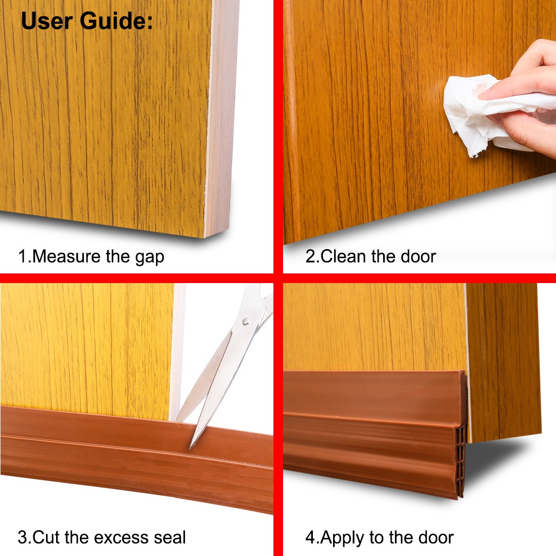 UMLIFE Under Door Sweep Weather Stripping Door Bottom