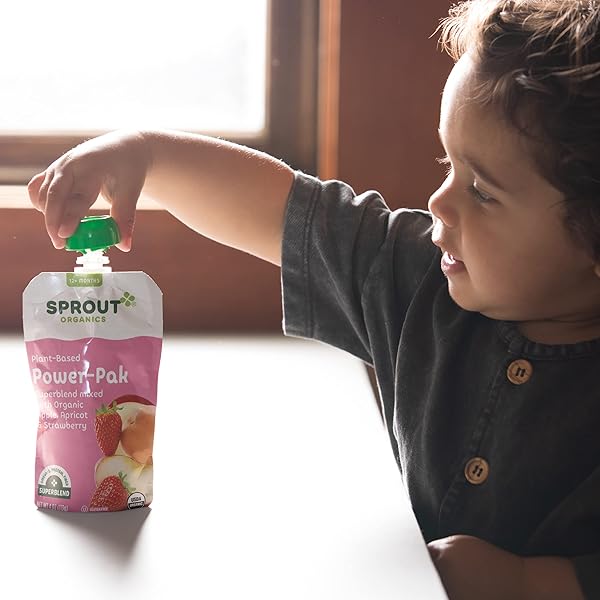 SPROUT ORGANIC APPLE APRICOT STRAWBERRY SUPERFRUIT, 4.22 OZ POUCH