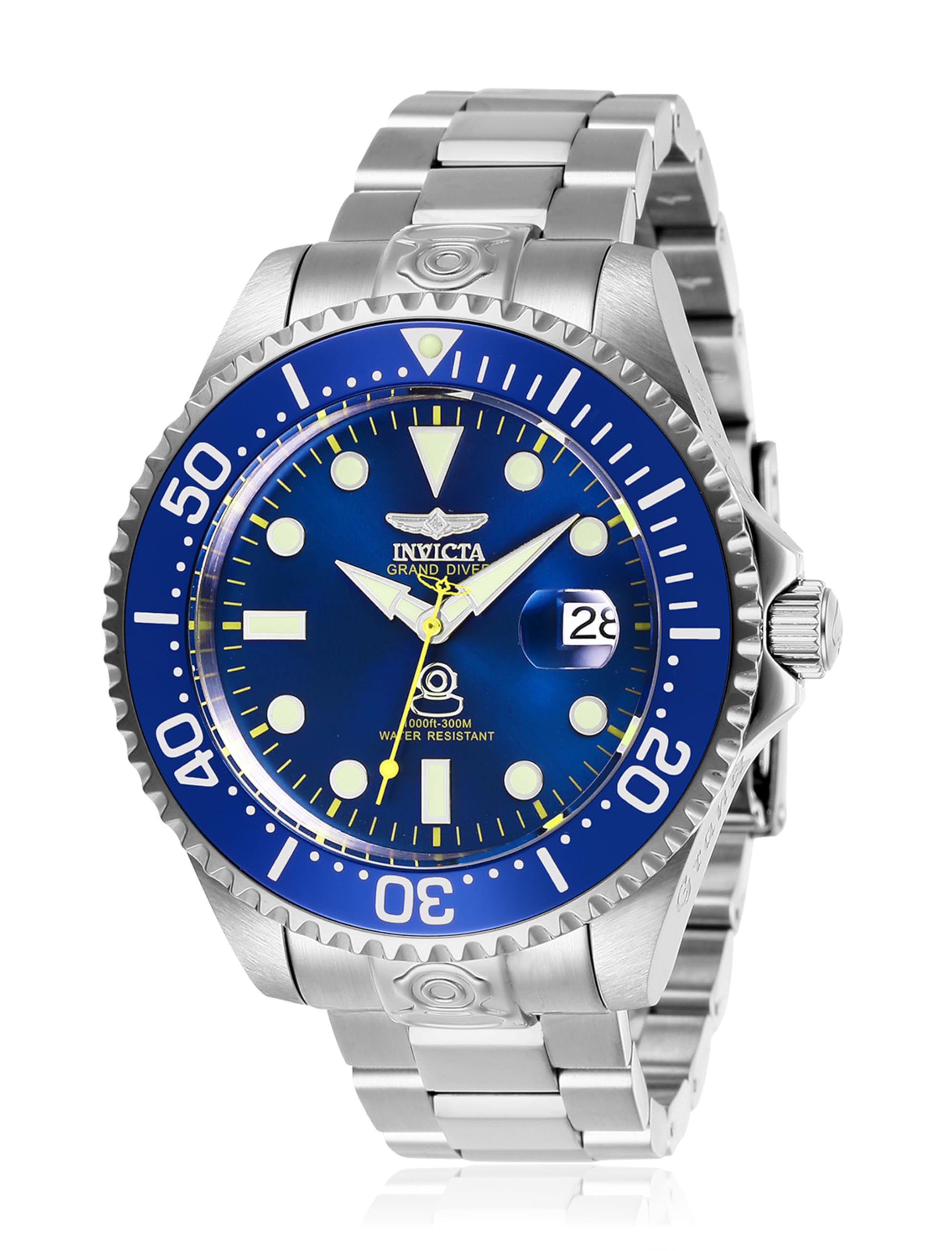 Invicta Grand Diver 27611 Men's Watch - Waterproof - Analogue - Automatic Movement - stainless steel with blue dial - 47mm