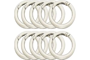 Bytiyar 3/2.5/2/1.5 inch Big Round Carabiners Clips Metal Trigger Spring O Rings Snap Hooks DIY Charms Accessory for Keychains Bags Purses Crafts Making