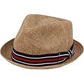 EPOCH HATS Mens Summer Fedora Cuban Style Short Brim Hat (US, Alpha, Large, X-Large, F2261LT Brown)