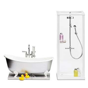 Lundby 60.2089.00 - Dusche und Bad, Minipuppen mit Zubehör