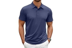 COOFANDY Men's Polo Shirt Golf Quick Dry Performance Short Sleeve Moisture Wicking Athletic Polo Collared Tennis T-Shirt