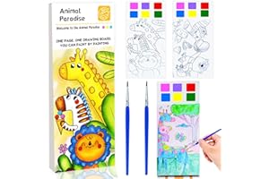 BAOXUE Water Coloring Books for Kids Ages 4-8,Pocket Watercolor Painting Book Kit for Toddlers,Kids Water Color Paint Set Art Crafts,Mini Travel Water Coloring Book,Gifts for Girls Boys