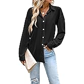 Button Down Shirts for Women Long Sleeve Collared Blouse Business Casual Tops