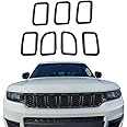 Tocatus Front Grill Mesh Inserts Grille Kit for 2022 2023 2024 Jeep Grand Cherokee, for Jeep Grand Cherokee L 2021 2022 2023 2024, ABS Carbon Fiber 7pcs