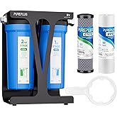 PUREPLUS RV Dual Stage Water Filter System with Two Cartridges and Mounting Bracket, NSF/ANSI 42 Certified, Reduces Sediment,
