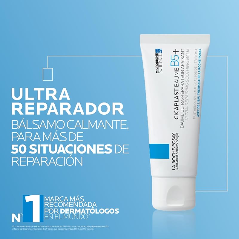 La Roche Posay Cicaplast Baume B5, com extrato de centella asiatica. Bálsamo ultra-reparador e calmante para pele irritada e frágil. 40 ml