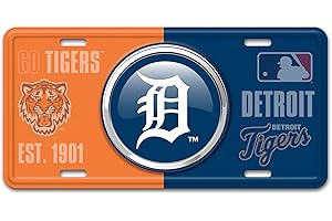 FANMATS 43230 Detroit Tigers Embossed Metal License Plate