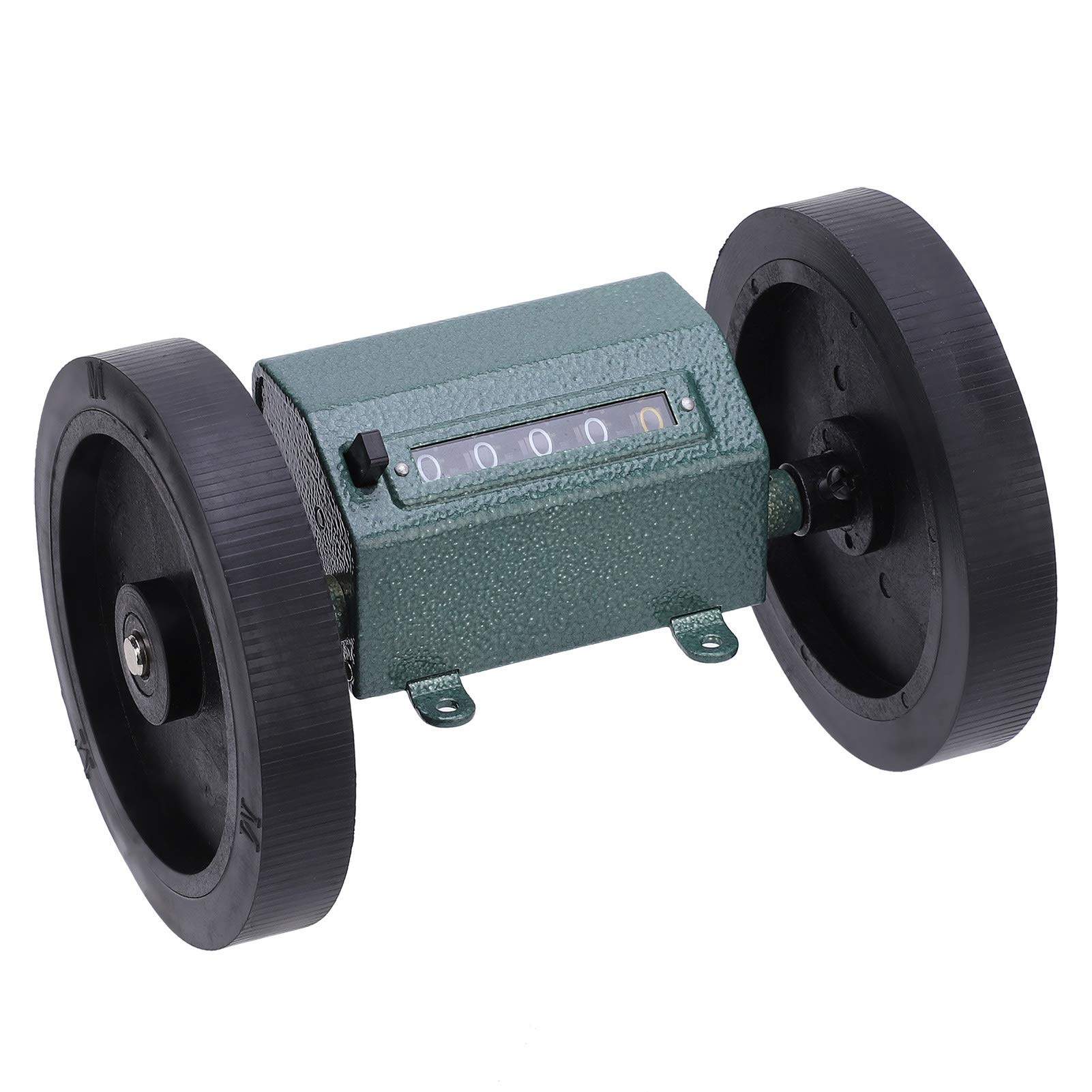 Length Counter with Rolling Wheel 5 Digits Meter Counter, Stainless Steel Rubber Rolling Mechanical Length Counter for Measuring Textile 0 9999.9 Yard, Printing, Artificial Leather (meter counter)