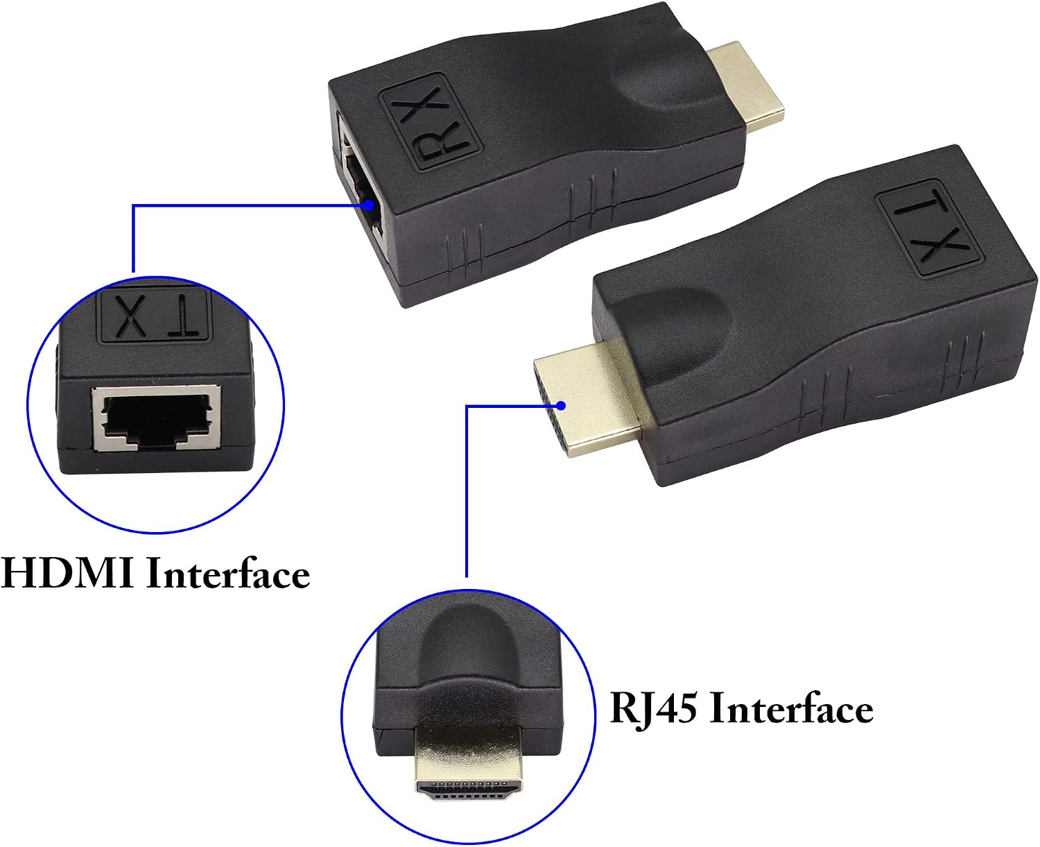zdyCGTime 1080P HDMI male to RJ45 female converter 4k Network ethernet adapter,HDMI Extender by cat.6/6e cable,HDMI repeater - Image 5