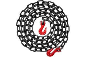 Falcon Cargo 1/4" X 10' Grade 80 Transport Binder Chain - 3,500 LBS WLL - Clevis Grab Hook, Tie-Down, Towing
