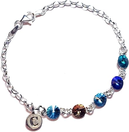 sterling silver family birthstone bracelet