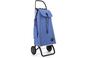 ROLSER I-Max Tweed 2 Wheel Foldable Shopping Trolley - Blue
