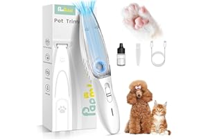 PAPMINI Vacuum Dog Paw Trimmer, Low Noise Paw Trimmers for Dog's Feet with Hair-Suction, Safety Cordless Electric Dog Clippers for Grooming, Rechargeable Cat Shaver for Paws, Ears, Face