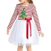 Toddler Girl Tulle Tutu Dresses Color-Changing Sequin Little Girls Long Sleeve Ruffle Birthday Party Flower Dress 1-8T