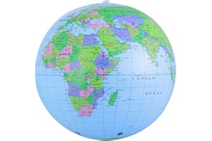 NUOBESTY Inflatable Globe PVC World Globe Inflatable Earth Beach Ball for Beach Playing or Teaching