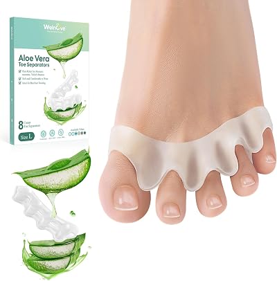 Welnove 8 Pack Toe Separators Aloe Vera Medical Gel Foot Spacers
