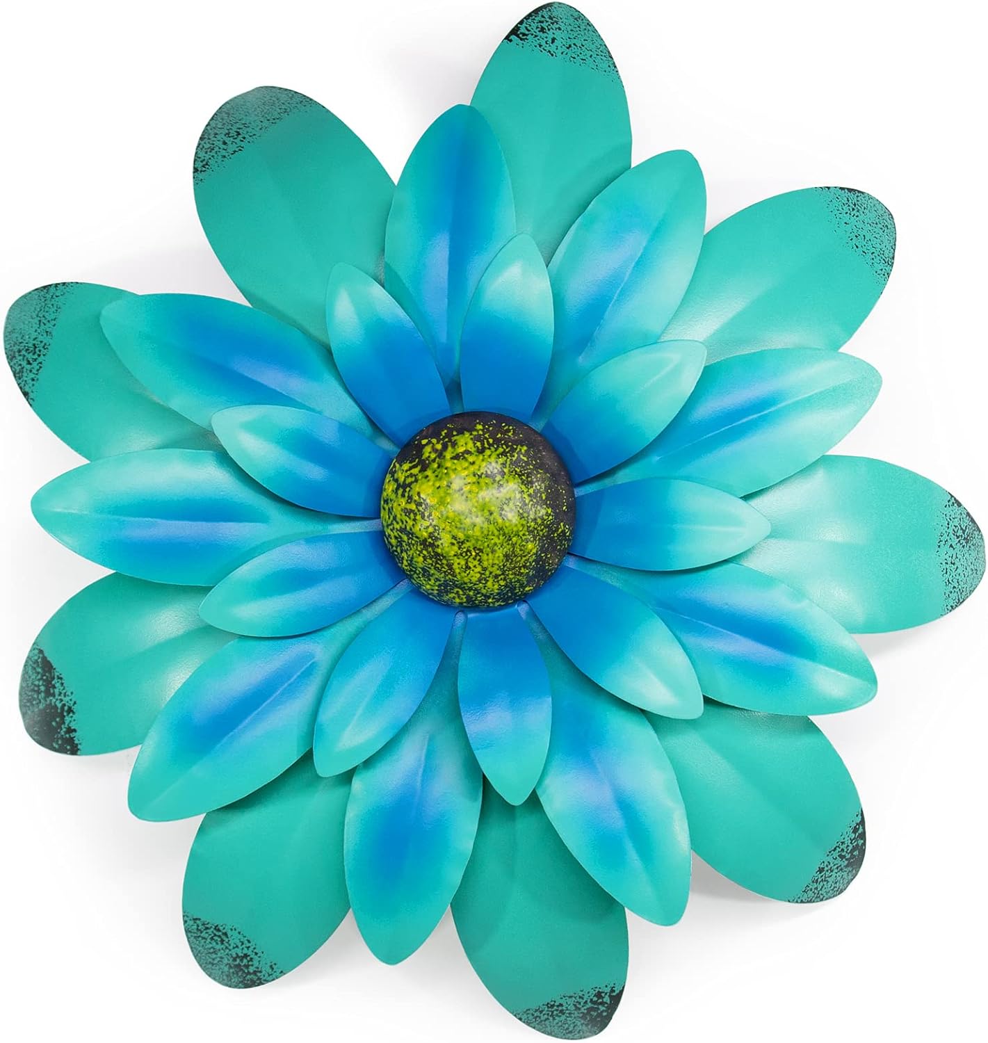 Plaques & Wall Art - EASICUTI Blue Metal Flowers Wall Decor Metal Wall Art Decorations Hanging For Indoor Outdoor Home Bathroom Kitchen Room Bedroom Living Room Garden Patio Porch 12 Inch