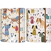 XFN 2Pcs Spiral Notebook, Dog College Ruled Spiral Notebook, Multi Subject Notebooks, 120 Ruled Pages Hardcover Journals for Writing Travel Business Office, Cute Notebooks for Women