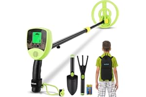 Yuego Metal Detector for Kids, Adjustable Kids Metal Detector with Display LCD 7.5 Inch Waterproof Metal Detectors Search Coil Lightweight Gold Detector Kit for Detecting Coin Outdoor Treasures