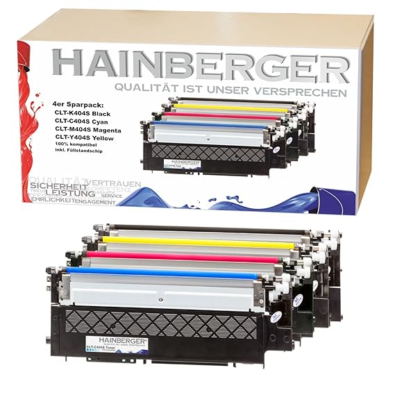 4x Hainberger XL Toner kompatibel zu Samsung CLT-404S Xpress C 430 W C 480 W C 480 FN C 480 FW CLT-K404S, CLT-C404S, CLT-M404