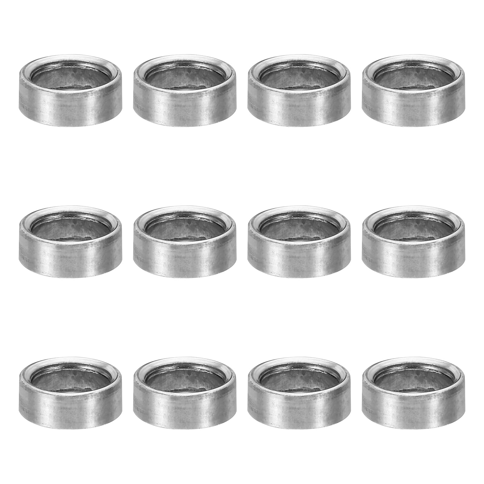 PATIKIL M8 Steel Spacers, 12 Pcs Metal Spacers Steel 8mm ID x 11mm OD x 4mm L Carbon Steel Spacer Screw Standoff Round for 5/16in or M8 Screw Bolts