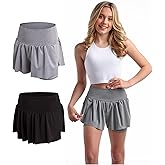 Sweet Hearts Girls Athletic Skort - 2 Pack Girls Butterfly Shorts with Spandex Lining Skirts with Shorts: Made in USA (5-18)