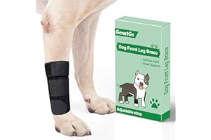 GenetGo Dog Canine Front Leg Brace Paw Compression Sleeve Joint Wraps - Protects Wounds Stop Licking & Prevents Injuries, Spr