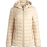 Reebok Womens Puffer Jacket - Lightweight Quilted Snow Glacier Shield Zip Up Bubble Winter Coat for Women with Hood & Pockets