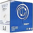 VIVO 500ft Bulk Cat5e Wire, CCA Ethernet Cable, 24 AWG, UTP Pull Box, LAN Network, Gray, CABLE-V002
