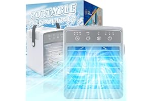 SAFE2M Portable Air Conditioners, 3 Speeds Evaporative Air Cooler with Timer, 300ml Tank Small AC Unit, Personal Air Conditioner, Quiet Mini Air Conditioner with Humidifier for Room Office Desk Camping Car