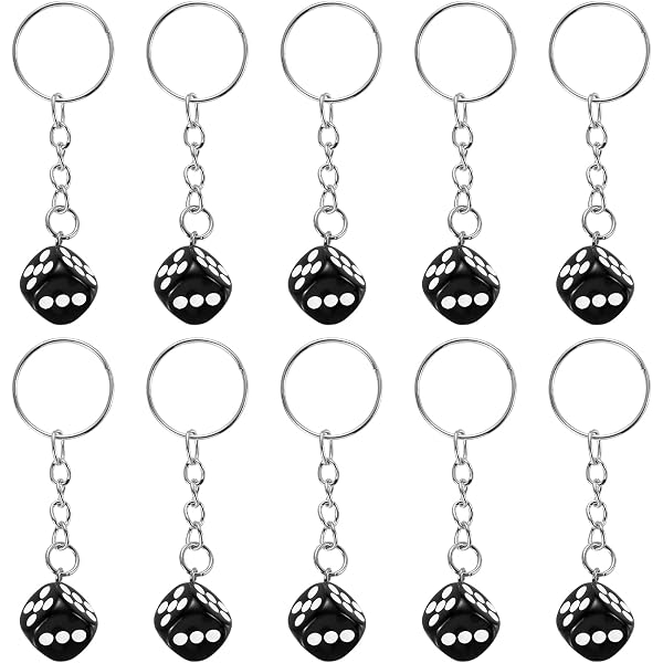 Dice Keychain for Women, Dice Cube Key Chain, Funny Dice Key Ring