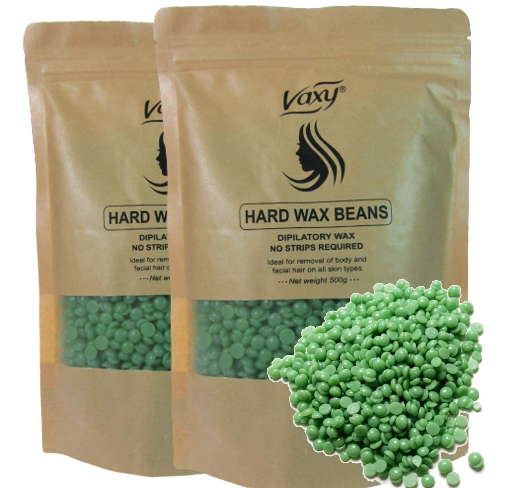 Wax Beans - Hard Wax Beans - Yellow Wax Beans- For Painless Wax for Bikini, Arms, Legs, Armpit with 4 different Flavor- Honey In Blocks- Lavender- Lemon and Rose Beads by (Vaxy) (Aloe Beads 1kg)