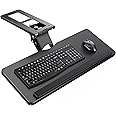 ErGear Keyboard Tray Under Desk, Height Adjustable Mouse & Keyboard Tray with Swivel & Tilt, Ergonomic Sliding KeyboardTray Slide Out for Typing, Black, 25"W x 9.8"D