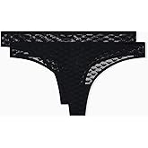 Emporio Armani Women's All Over Eagle Mesh 2 Pack Thong