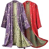 PEWRESLORS Soft Cotton Japanese Sleepwear Kimono Yukata Lightweight Bathrobe Nightgown Breathable Pajamas Set Women