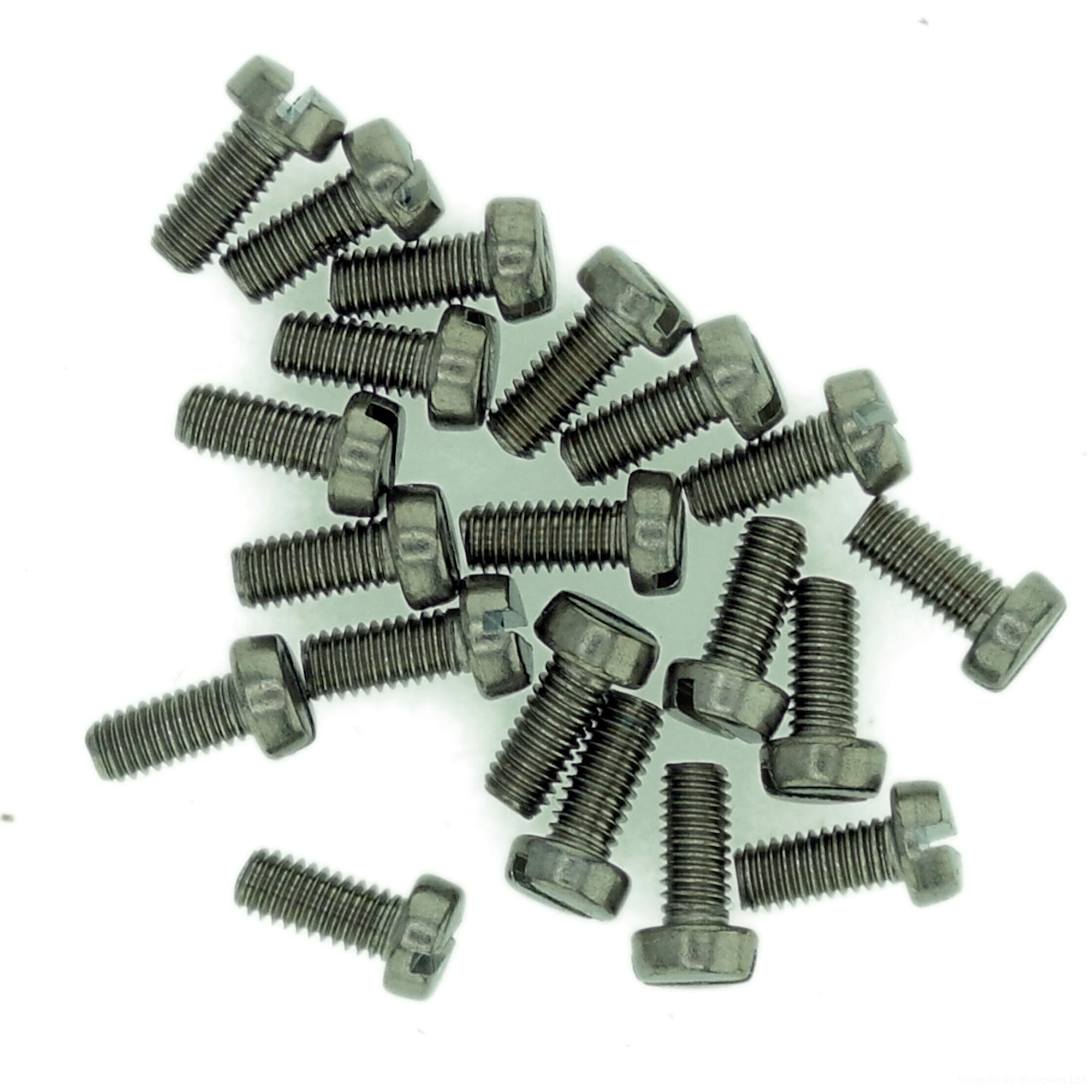 M3.5 (3.5mm x 12mm) Slot Cheese Machine Screw (Bolt) - Stainless Steel (A2) (Pack of 20)