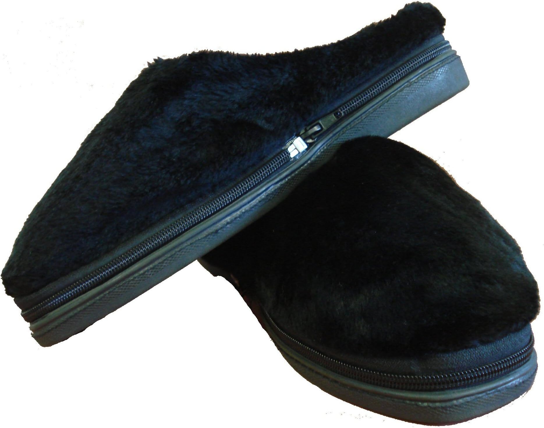 Microwave Slippers Large Black - these cushioned slippers for men (US 9.5 – 10.5) have a silicone heating pad that allow you to work indoor or outdoor whilst enjoying the luxury of warm feet