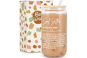 FRERDUI Birthday Gifts for Women Best Friend, Gifts for Women Friends, Friendship Gifts, Gifts for Mother Day Best Friend Bff Gifts - 16oz Soul Sister Cup