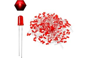 ZZHXSM 200 Pcs 5mm LED Diodes Lights LED Circuit Assorted Kit Electronic Components, Diffused Round Light Bulb LED Lamp for Science Project Experiment, 5mm Red