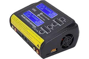 Alomejor LiPo Battery Charger, Dual Channel RC Balance Charger Discharger 10A 150W AC DC for LiPo LiHV Li Ion NiMH NiCd Smart