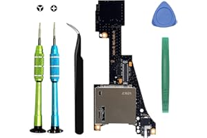 VEANIC Replacement Game Card Reader Cartridge Micro SD Card Slot Tray Headphone Jack Daughterboard for NS Nintendo Switch OLED with Repair Tools