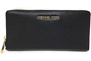 Michael Kors Contiental Wallet, Black Leather/Gold Fittings, Medium, Travel Wallet