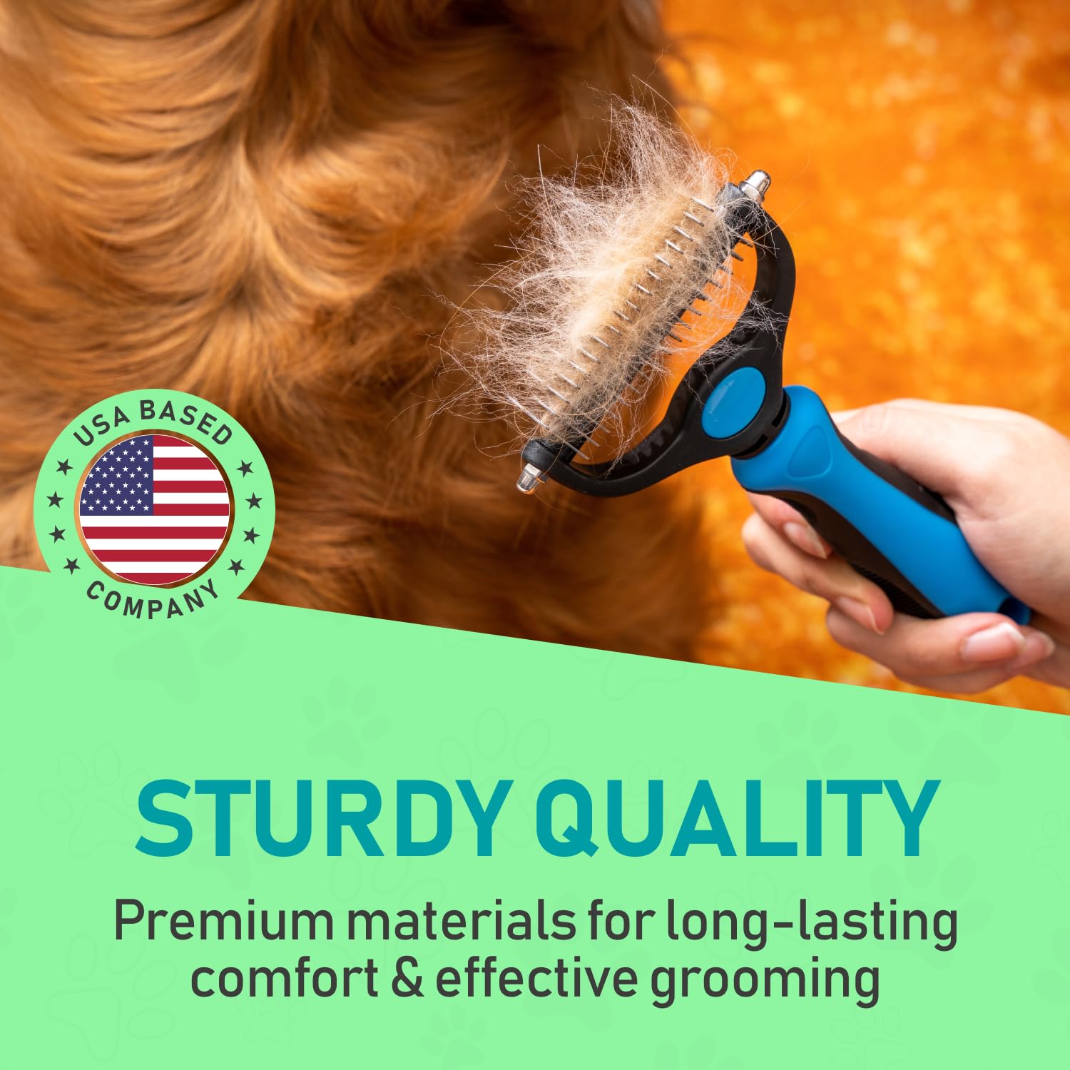 Maxpower Pet Grooming Brush Double Sided Shedding, Dematting Undercoat Rake for Dogs