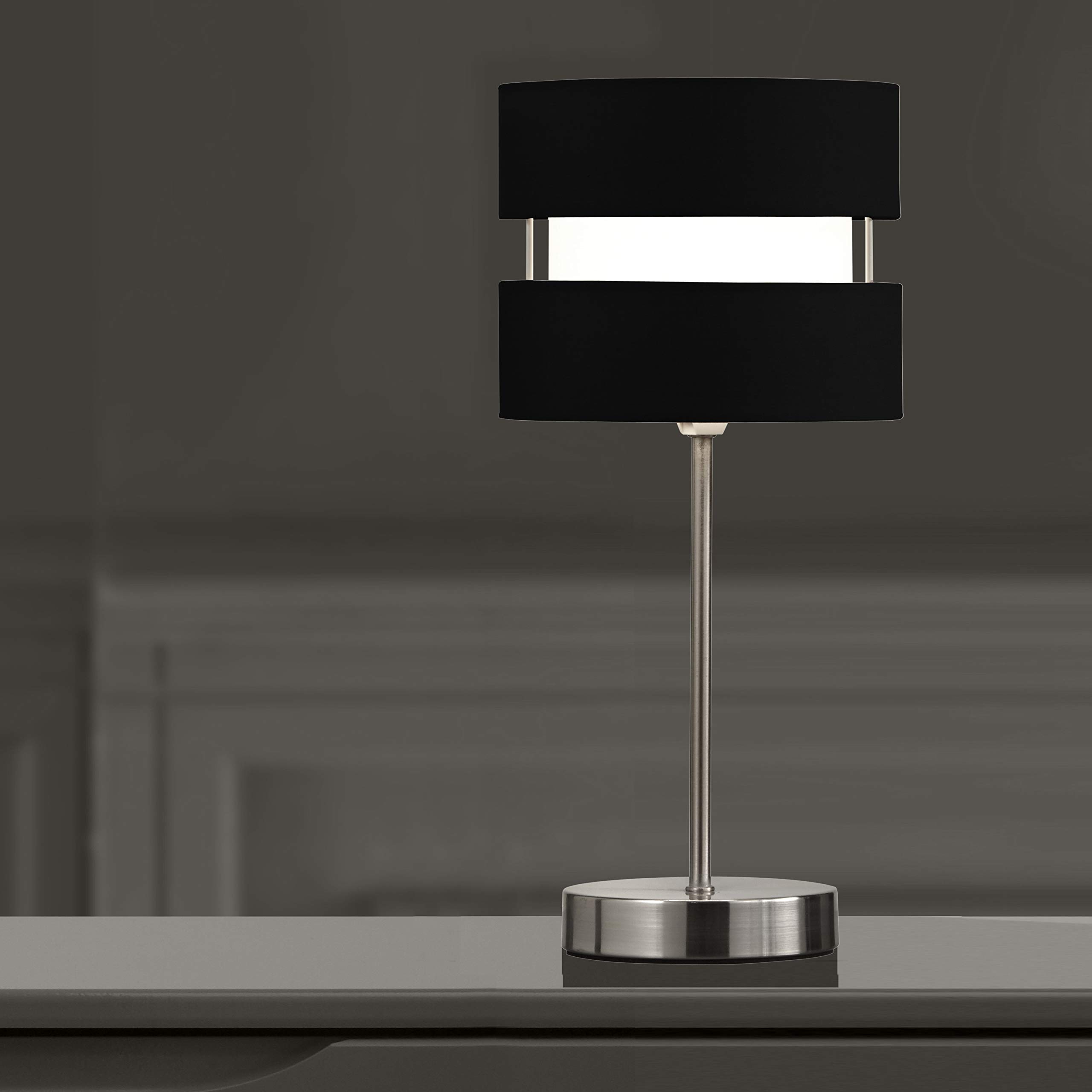 K LIVING Table Lamp with Layer Fabric Light Shade Black, Yellow Ochre and Grey