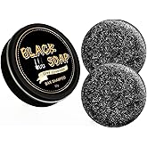 2 PCS Gray Hair Reverse Bar Soap, Black Soap for Gray Hair & Beard Darkening, Deep Clean & Nourish the Scalp, Black Hair Soap bar for Men and Women.