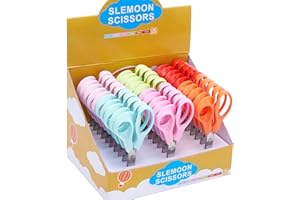 SLEMOON Toddler Safety Kids Scissors Bulk, 5" Right Handed ages 3~5 Kids Scissor,School Supplies Blunt Tip Kids Craft Scissors,Comfort Grip ABS Handles Art Craft Scissors,Bulk 30 Pack
